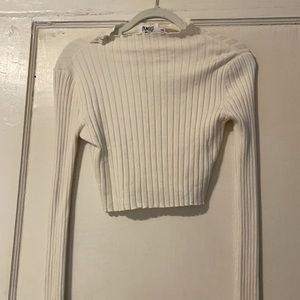 Princess Polly White Sweater Crop Top